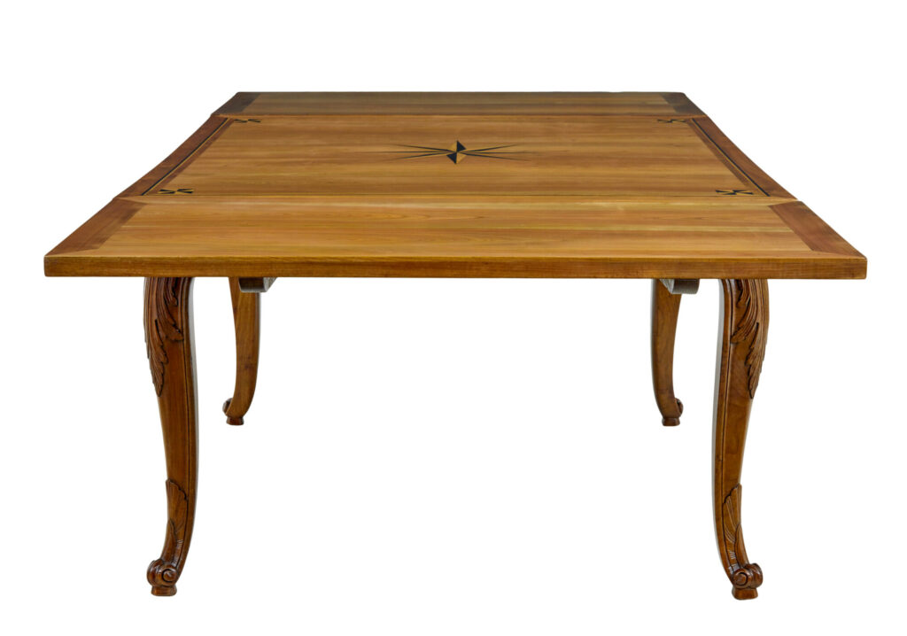 19th Century French Inlaid Fruitwood Extending Dining Table — image 8