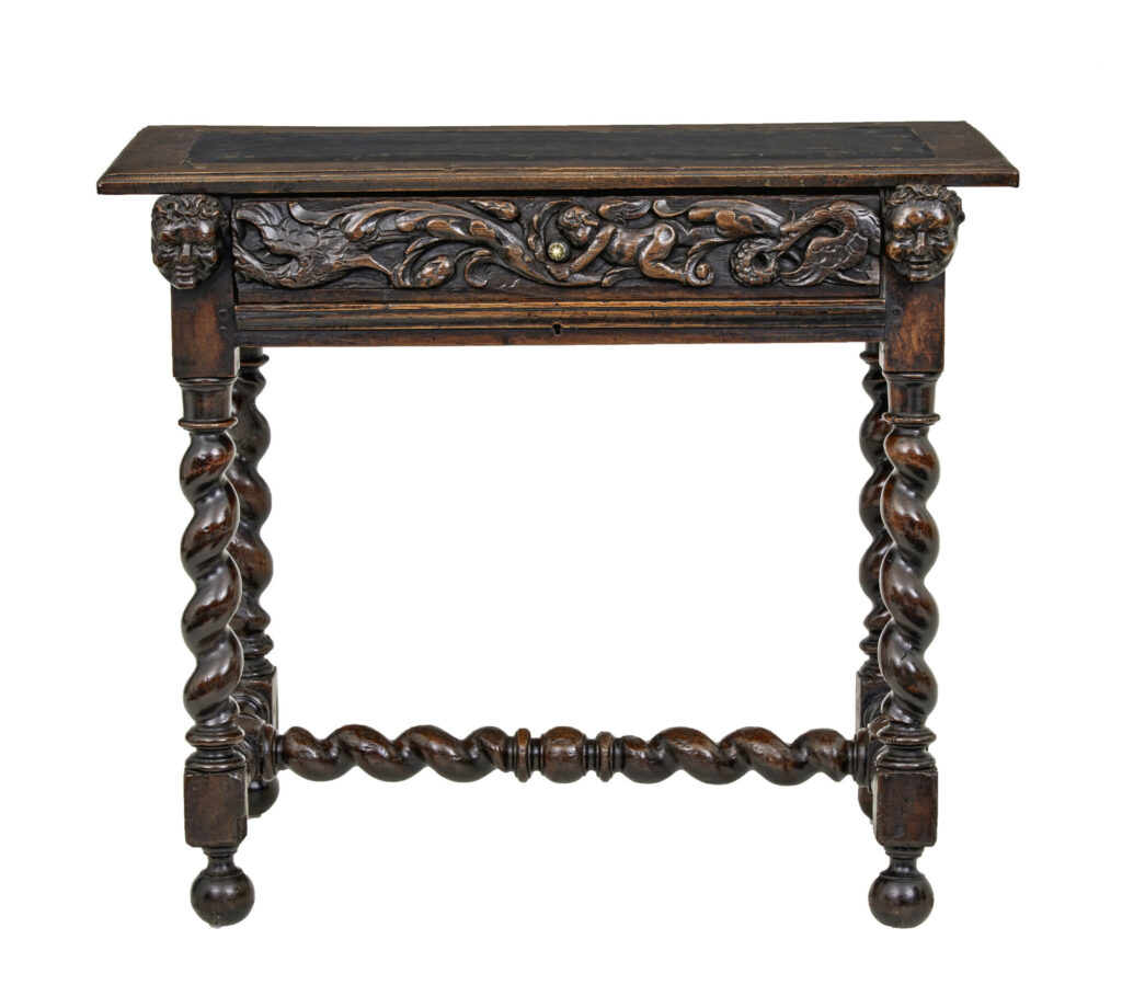 Early 19th Century Flemish Carved Walnut Side Table — image 3