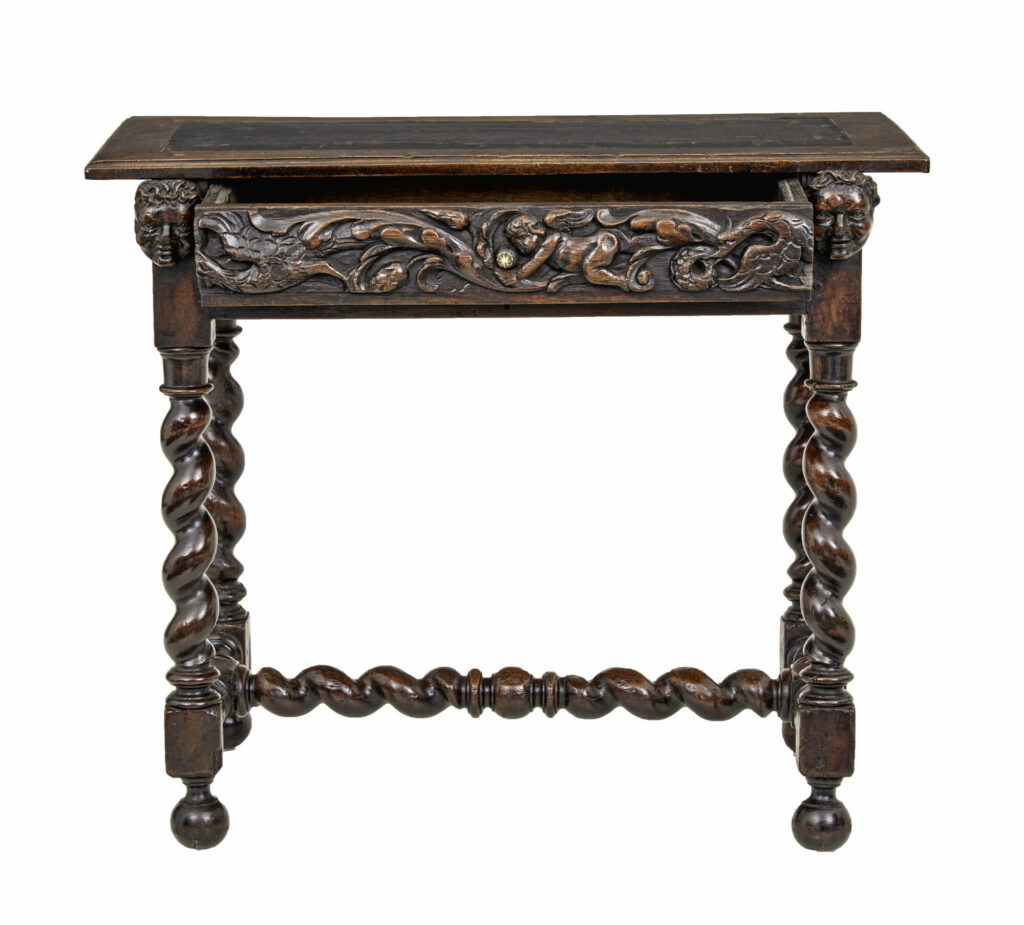 Early 19th Century Flemish Carved Walnut Side Table — image 2
