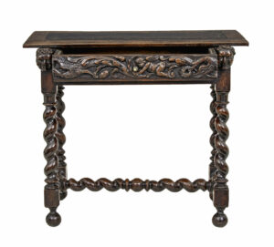 Early 19th Century Flemish Carved Walnut Side Table — thumbnail 2
