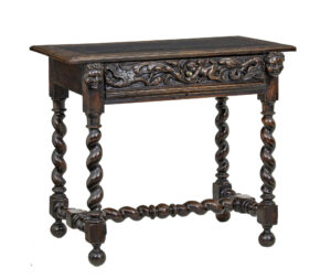 EARLY 19TH CENTURY FLEMISH CARVED WALNUT SIDE TABLE