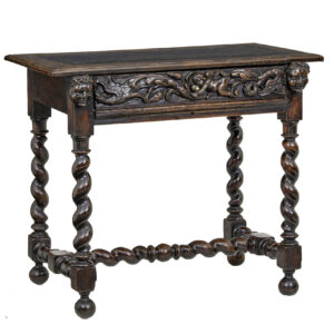 EARLY 19TH CENTURY FLEMISH CARVED WALNUT SIDE TABLE
