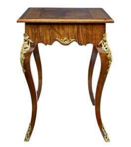 19th Century Rococo Revival Walnut and Ormolu Inlaid Table — thumbnail 8
