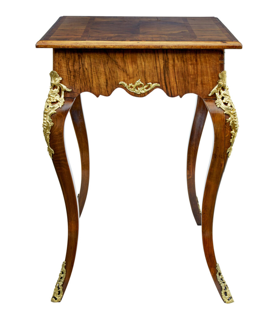 19th Century Rococo Revival Walnut and Ormolu Inlaid Table — image 8