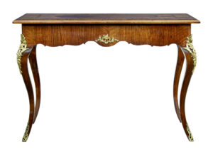 19th Century Rococo Revival Walnut and Ormolu Inlaid Table — thumbnail 7