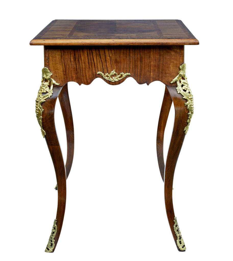 19th Century Rococo Revival Walnut and Ormolu Inlaid Table — image 6