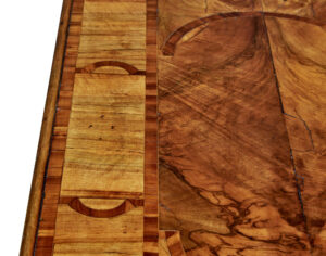 19th Century Rococo Revival Walnut and Ormolu Inlaid Table — thumbnail 4