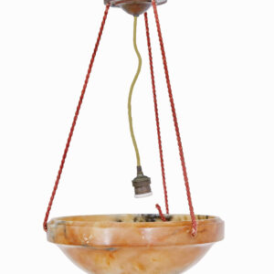 ART DECO ALABASTER HANGING DISH LIGHT