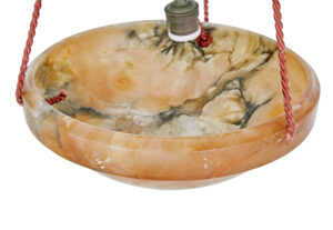 Art Deco Alabaster Hanging Dish Light — thumbnail 5