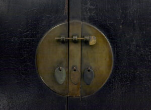 Pair of 19th Century Black Lacquered Chinese Compound Cabinets — thumbnail 6