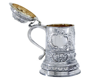 George I Silver Rococo Silver Lidded Tankard by John Penfold — thumbnail 13