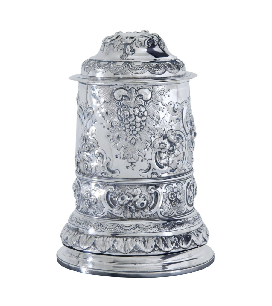 George I Silver Rococo Silver Lidded Tankard by John Penfold — image 12