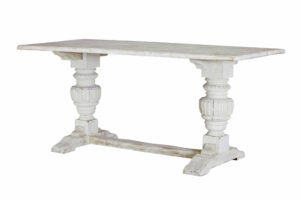 LIMED OAK BALUSTER SUPPORT DINING TABLE