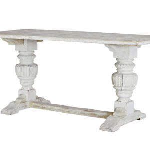 LIMED OAK BALUSTER SUPPORT DINING TABLE