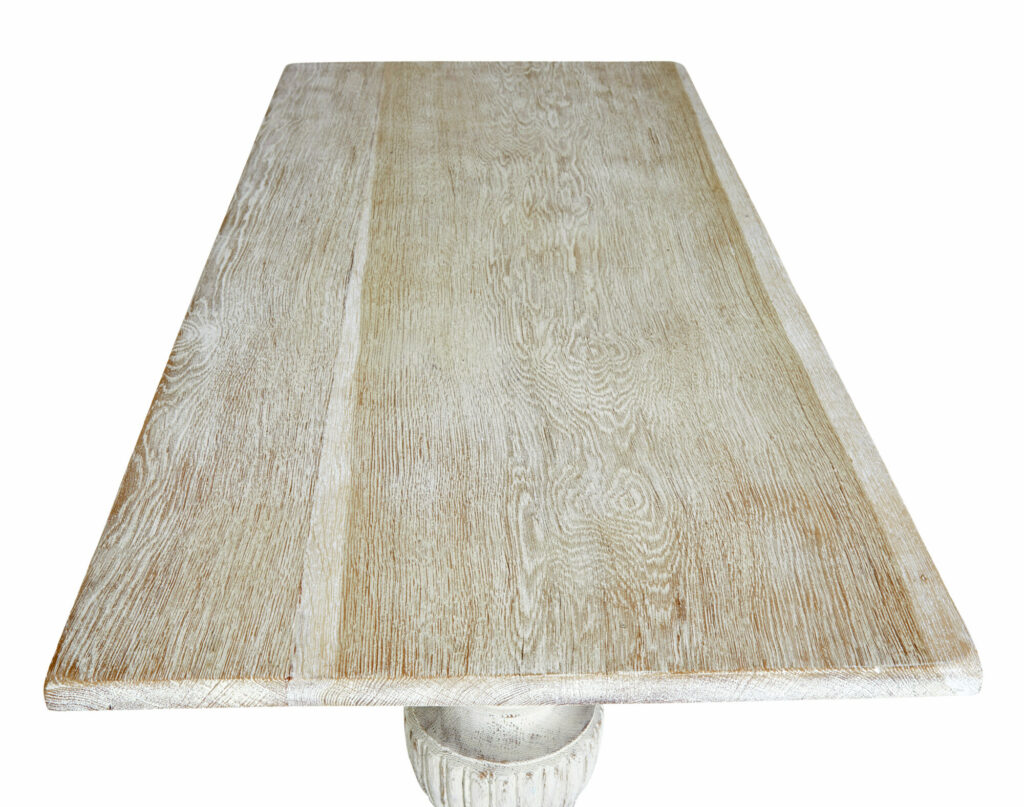 Limed Oak Baluster Support Dining Table — image 6