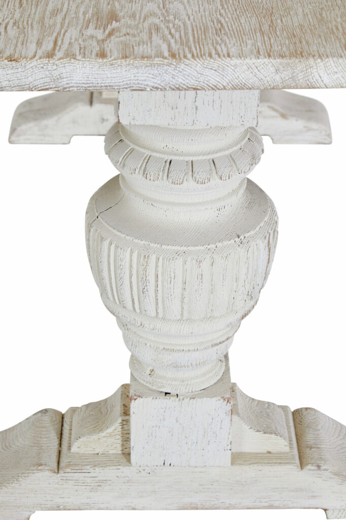 Limed Oak Baluster Support Dining Table — image 4