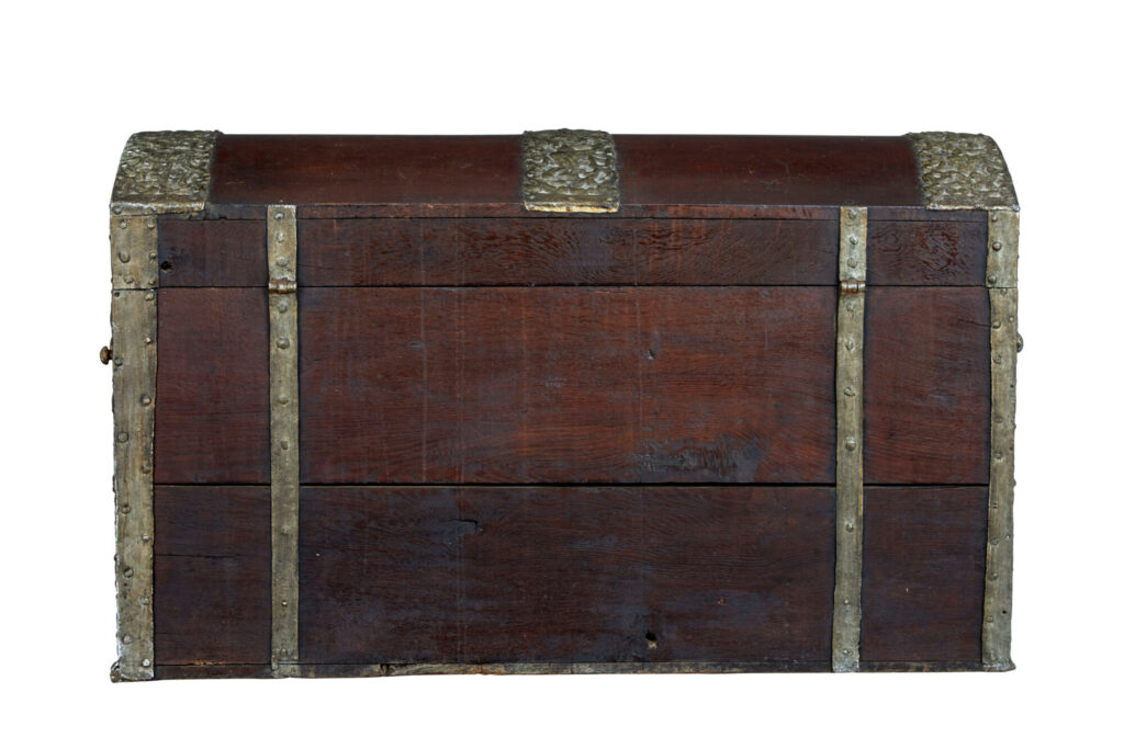 18th Century Danish Oak Dome Top Coffer — image 6