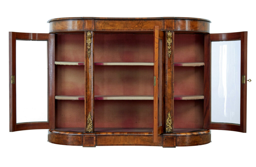 19th Century Victorian Glazed Burr Walnut Sideboard — image 9