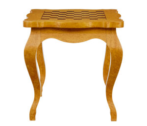3 Piece 20th Century Burr Birch Games Table and Armchairs — thumbnail 10