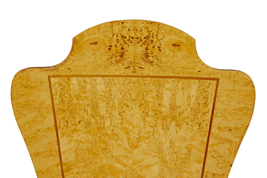 3 Piece 20th Century Burr Birch Games Table and Armchairs — image 4