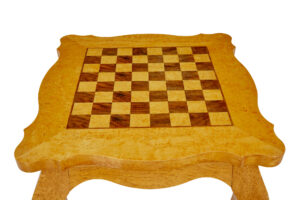 3 Piece 20th Century Burr Birch Games Table and Armchairs — thumbnail 2