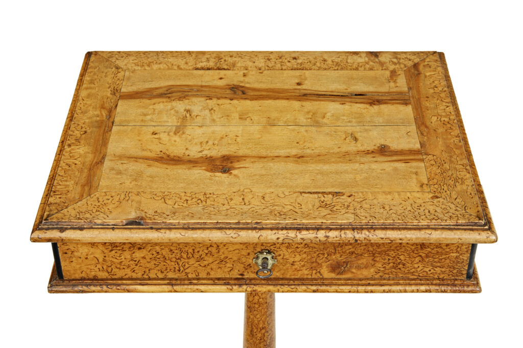 Mid 19th Century Swedish Burr Birch Work Table — image 8