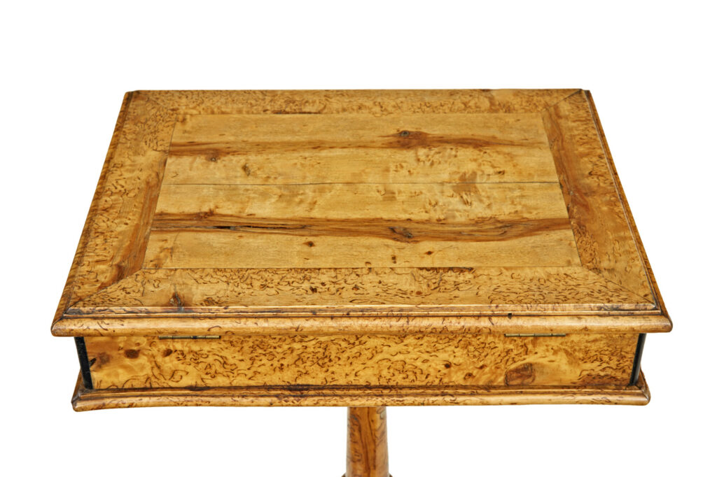 Mid 19th Century Swedish Burr Birch Work Table — image 3
