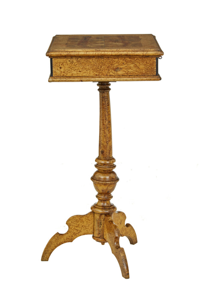 Mid 19th Century Swedish Burr Birch Work Table — image 2