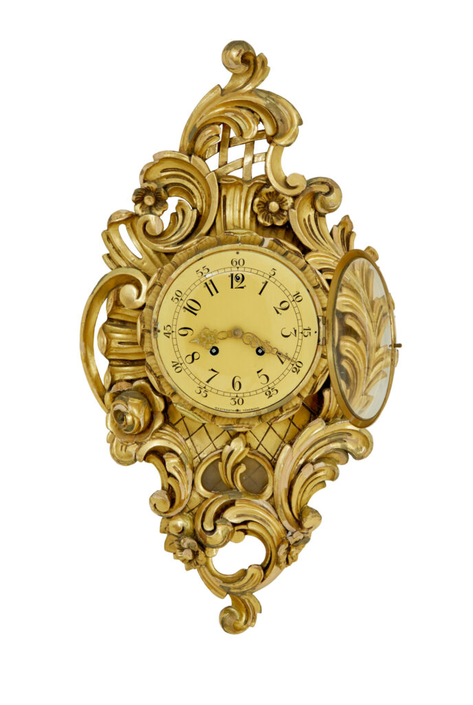 Mid Century Carved Rococo Revival Gilt Clock by Westerstrand — image 2