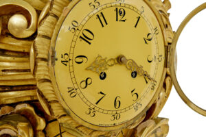 Mid Century Carved Rococo Revival Gilt Clock by Westerstrand — thumbnail 5