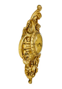 Mid Century Carved Rococo Revival Gilt Clock by Westerstrand — thumbnail 4