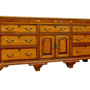 18TH CENTURY INLAID OAK LANCASHIRE DRESSER BASE