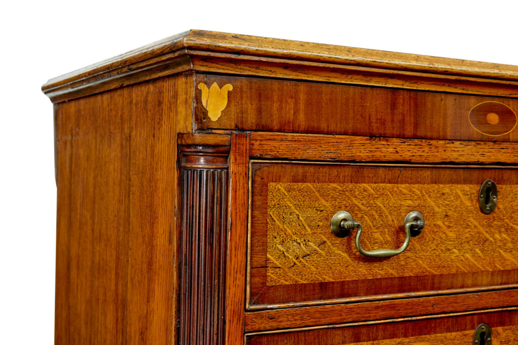 18th Century Inlaid Oak Lancashire Dresser Base — image 12