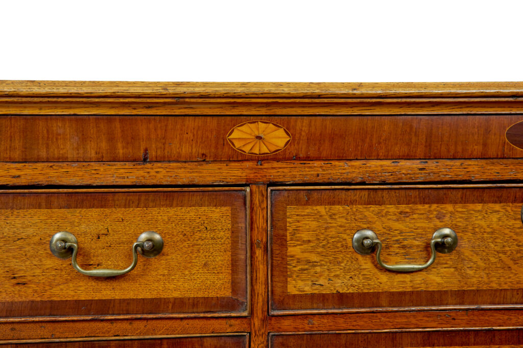 18th Century Inlaid Oak Lancashire Dresser Base — image 11