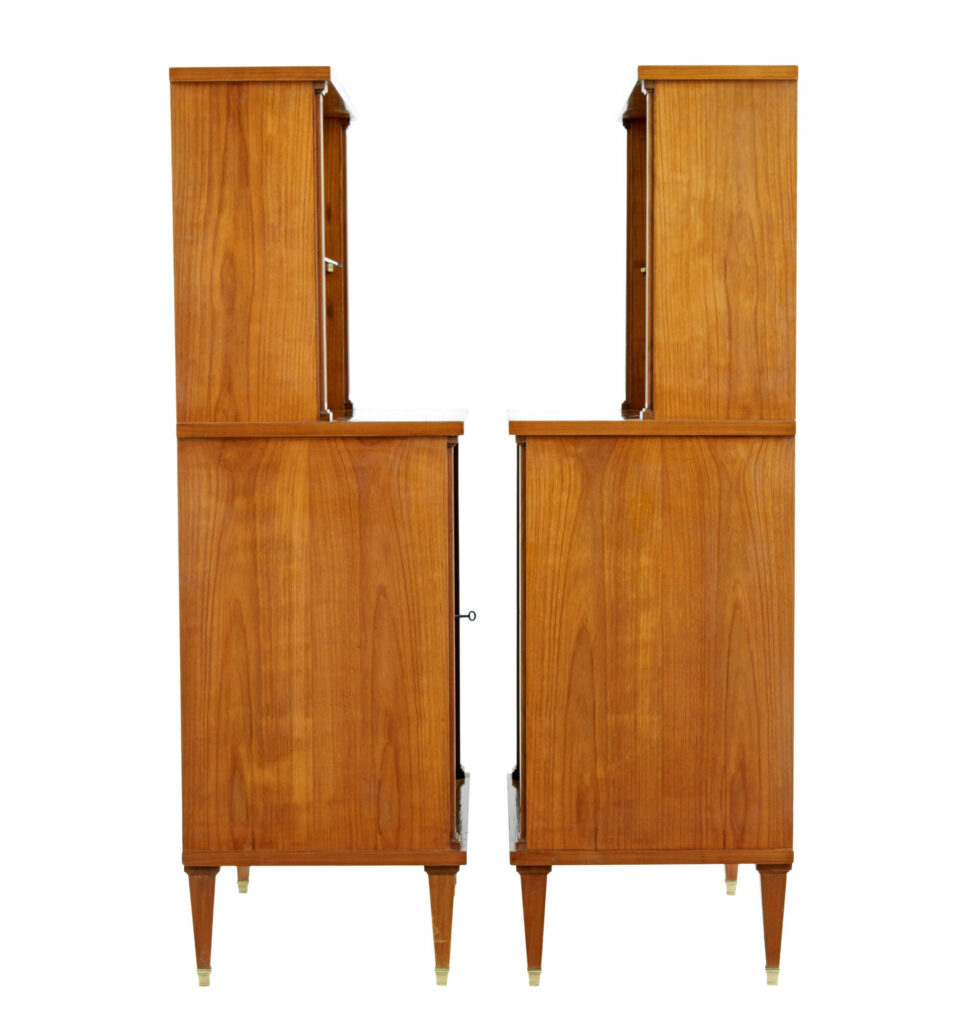 Pair of Mid Century Scandinavian Elm Cabinets — image 7