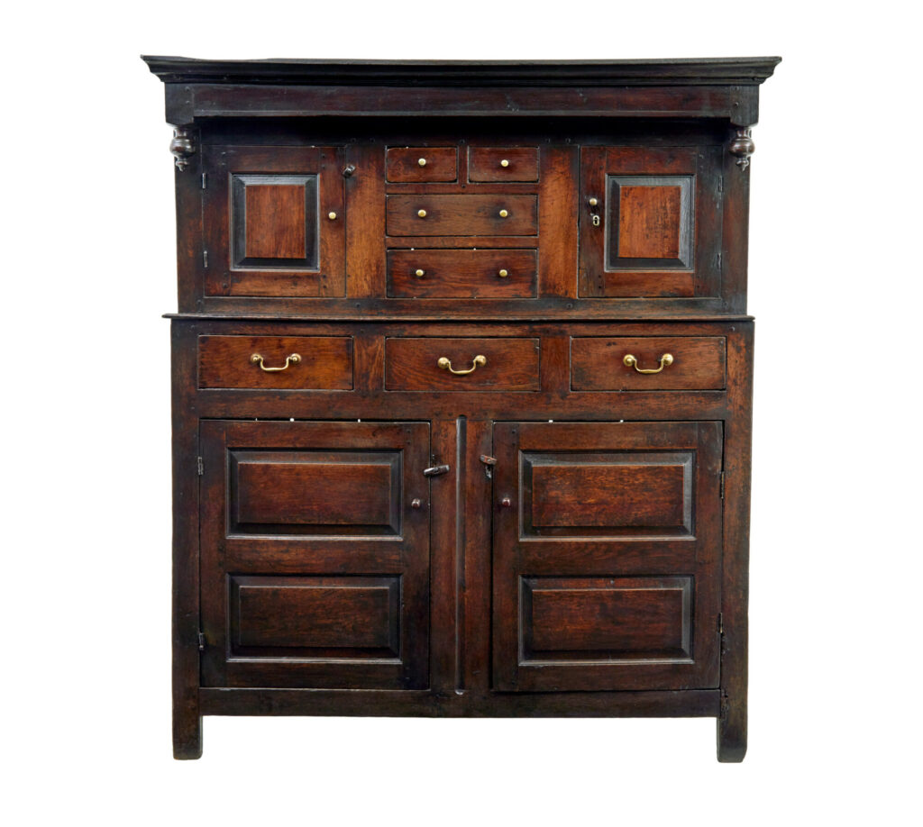 17th Century Carved Oak Welsh Court Cupboard — image 6