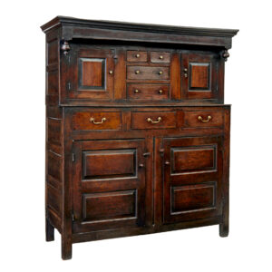 17TH CENTURY CARVED OAK WELSH COURT CUPBOARD