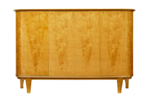 Mid Century Scandinavian Birch Inlaid Shaped Sideboard — thumbnail 10