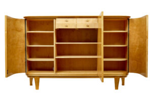 Mid Century Scandinavian Birch Inlaid Shaped Sideboard — thumbnail 8