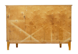 Mid Century Scandinavian Birch Inlaid Shaped Sideboard — thumbnail 6