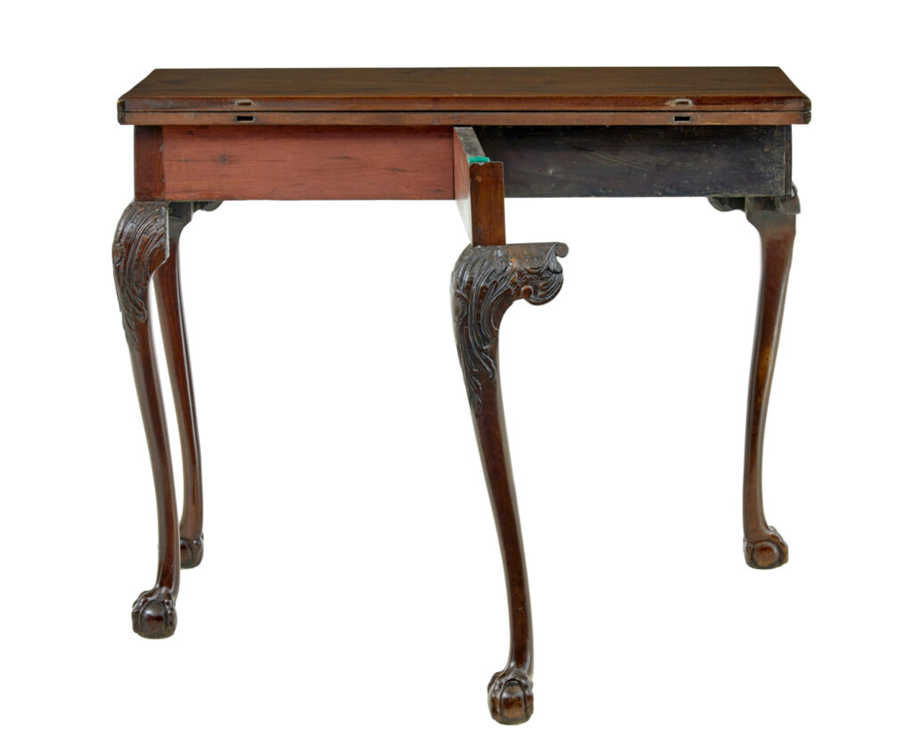 19th Century Chippendale Revival Carved Games Table — image 7