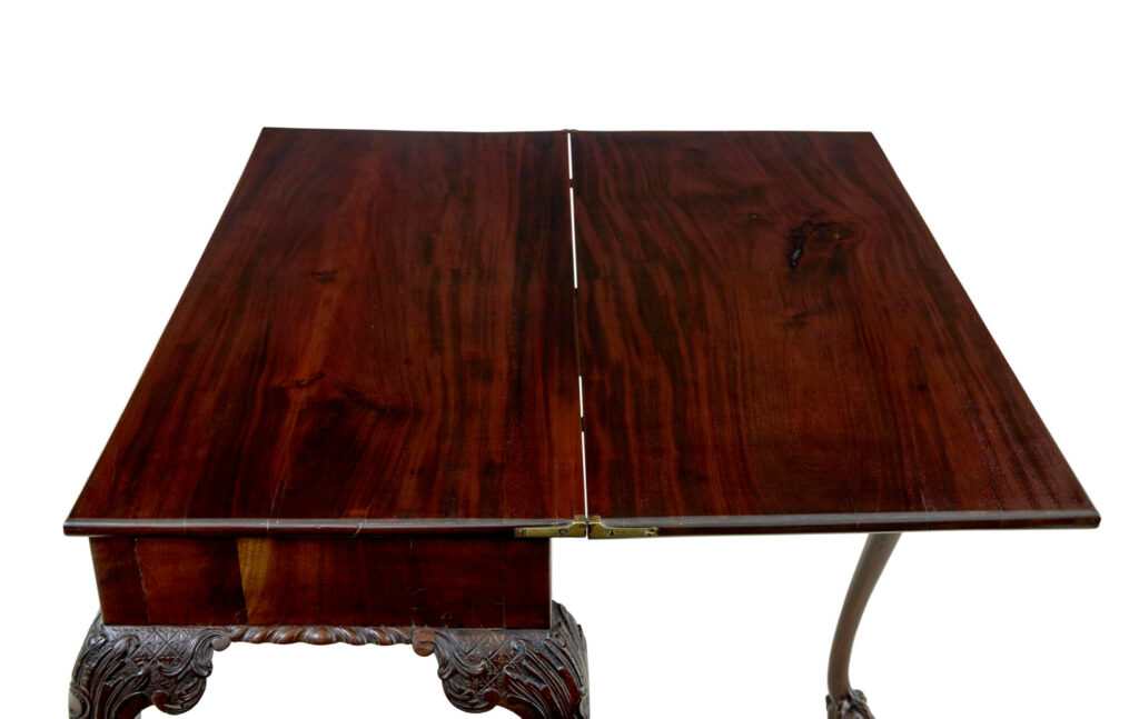 19th Century Chippendale Revival Carved Games Table — image 3