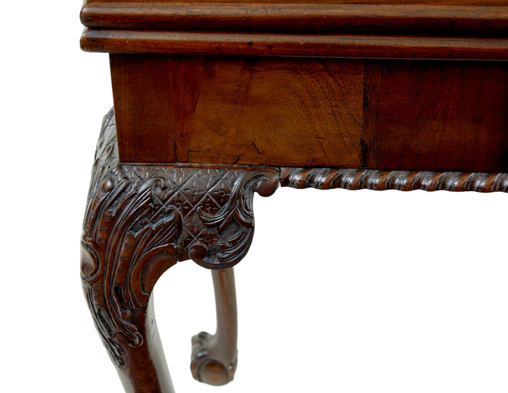 19th Century Chippendale Revival Carved Games Table — image 2