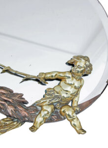 Period Art Deco Bronze and Brass Table Mirror — thumbnail 4