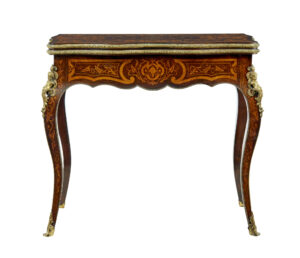 19th Century Louis Xv Influenced Inlaid Card Table — thumbnail 12