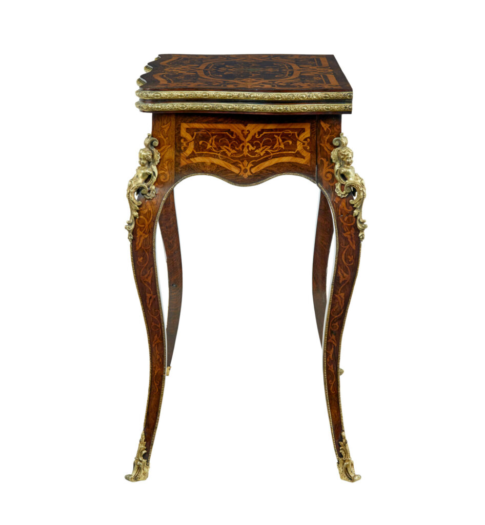 19th Century Louis Xv Influenced Inlaid Card Table — image 11