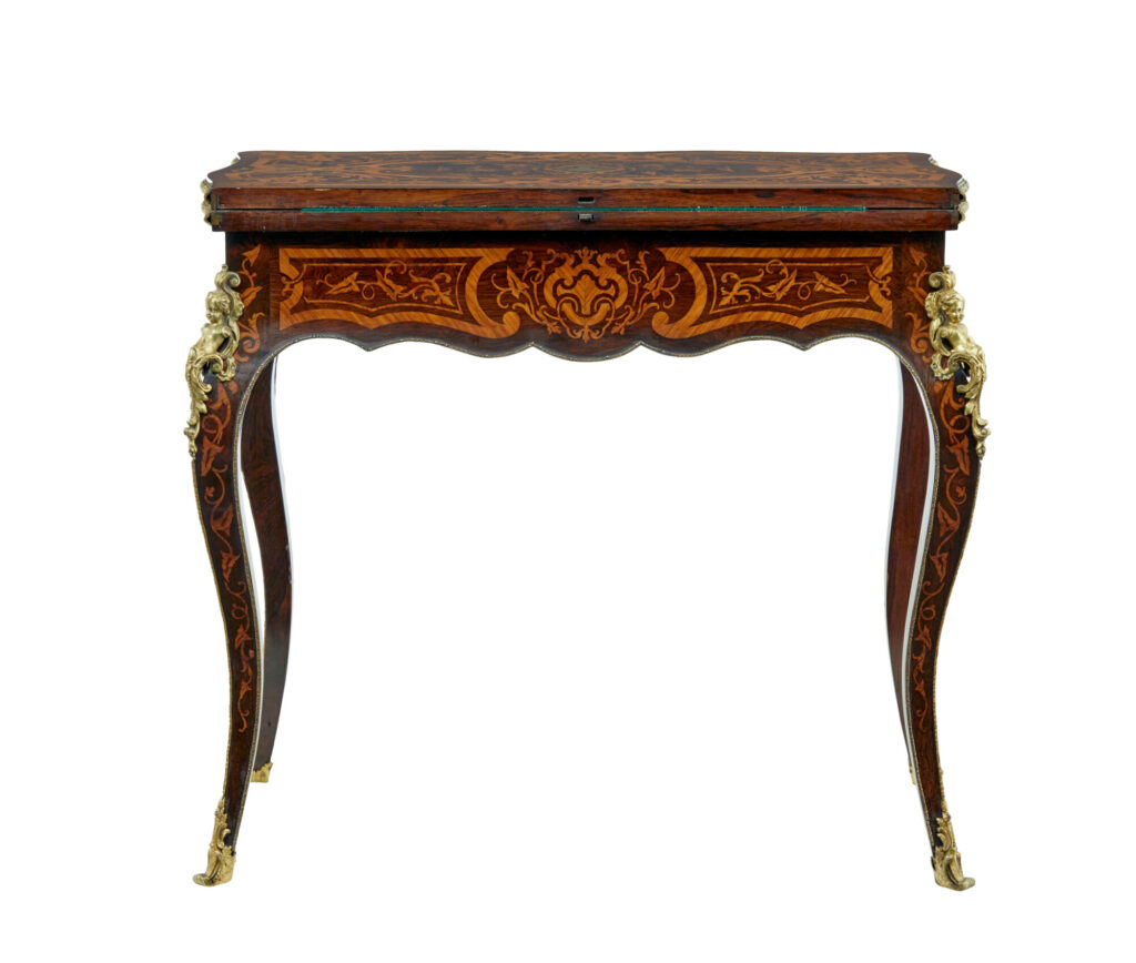 19th Century Louis Xv Influenced Inlaid Card Table — image 10