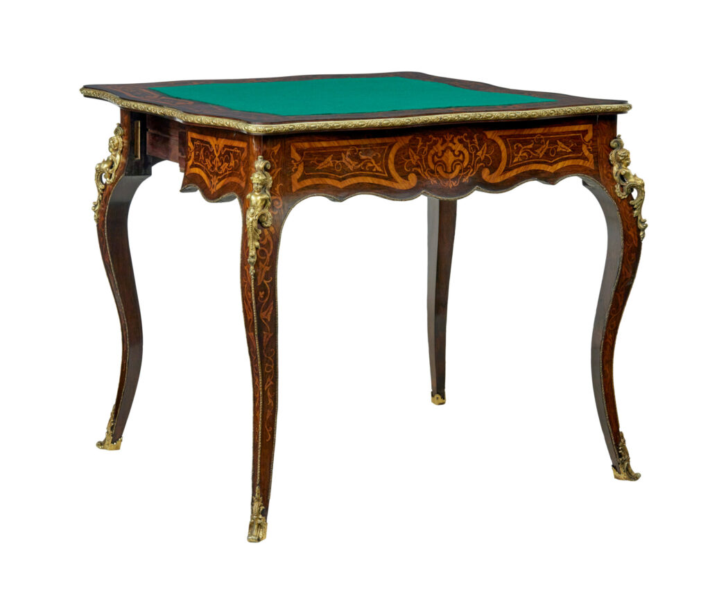 19th Century Louis Xv Influenced Inlaid Card Table — image 8