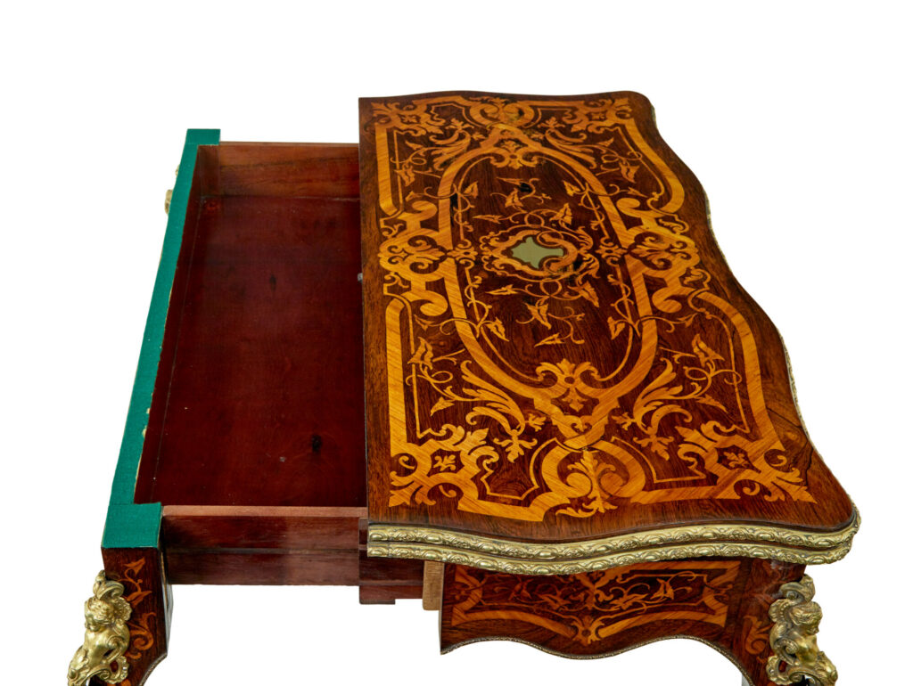 19th Century Louis Xv Influenced Inlaid Card Table — image 5
