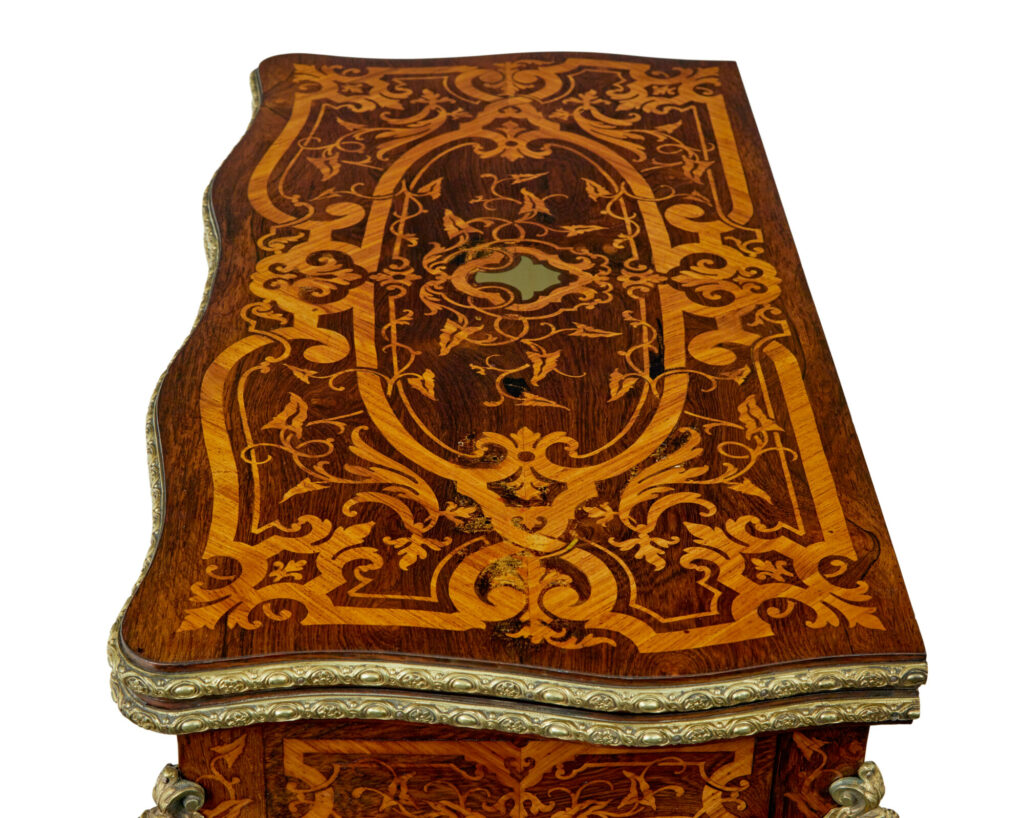 19th Century Louis Xv Influenced Inlaid Card Table — image 4
